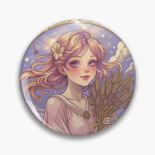Item preview, Virgo Zodiac Goddess Art Print – Celestial Anime Horoscope Wall Decor designed and sold by RSDigitalPrintDesign.