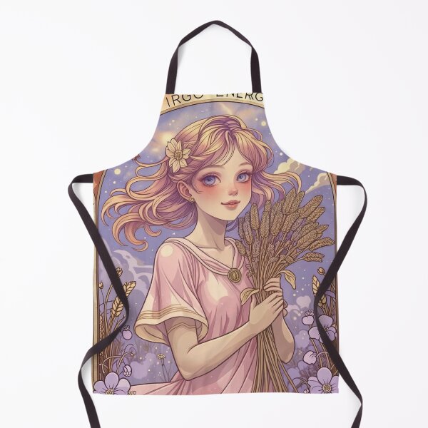 Item preview, Virgo Zodiac Goddess Art Print – Celestial Anime Horoscope Wall Decor designed and sold by RSDigitalPrintDesign.