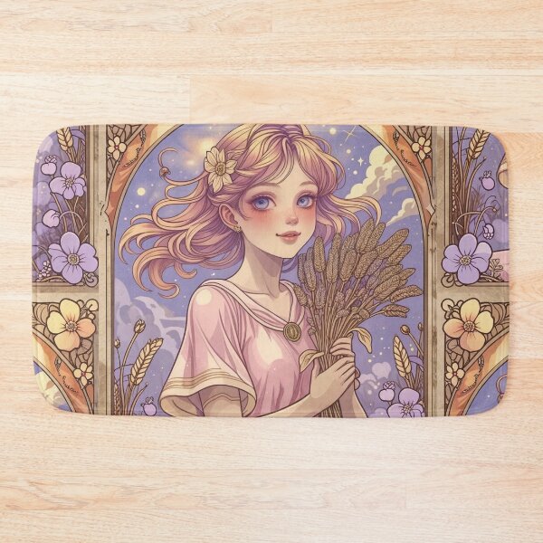 Item preview, Virgo Zodiac Goddess Art Print – Celestial Anime Horoscope Wall Decor designed and sold by RSDigitalPrintDesign.