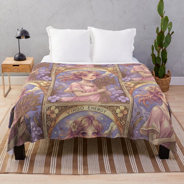 Item preview, Virgo Zodiac Goddess Art Print – Celestial Anime Horoscope Wall Decor designed and sold by RSDigitalPrintDesign.