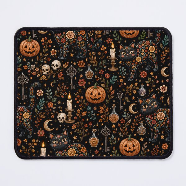 Item preview, Spooky Black Cat Pumpkin Pattern designed and sold by Iampoji.