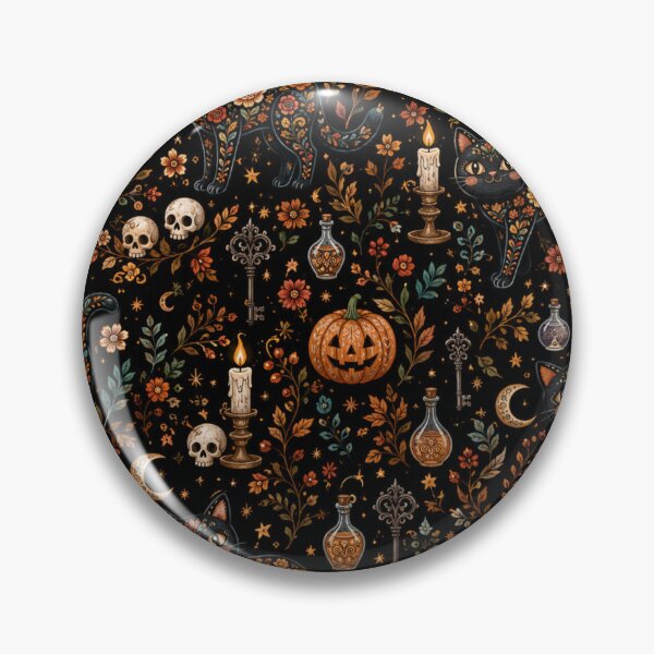 Item preview, Spooky Black Cat Pumpkin Pattern designed and sold by Iampoji.