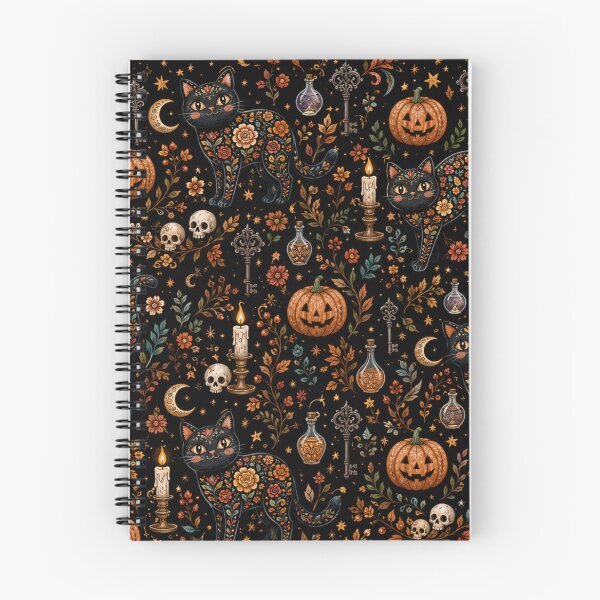 Item preview, Spooky Black Cat Pumpkin Pattern designed and sold by Iampoji.