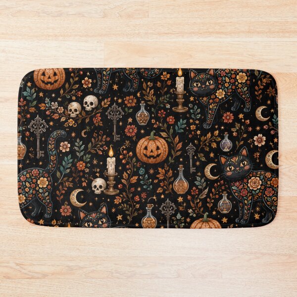 Item preview, Spooky Black Cat Pumpkin Pattern designed and sold by Iampoji.