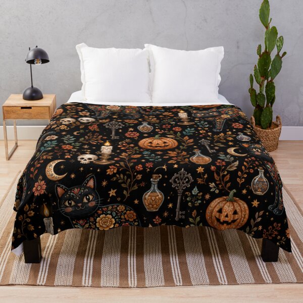 Item preview, Spooky Black Cat Pumpkin Pattern designed and sold by Iampoji.
