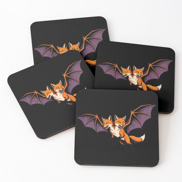 Item preview, Two-Headed Flying Fox Bat Horror Pop Art designed and sold by redsharkuk.