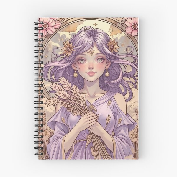 Item preview, Virgo Zodiac Goddess Art Print – Celestial Anime Horoscope Wall Decor designed and sold by RSDigitalPrintDesign.