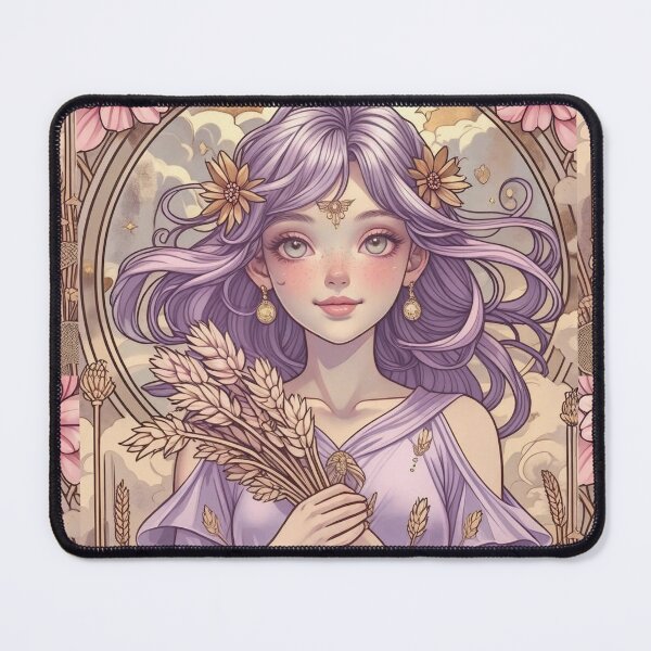 Item preview, Virgo Zodiac Goddess Art Print – Celestial Anime Horoscope Wall Decor designed and sold by RSDigitalPrintDesign.