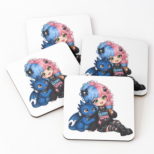 Item preview, Gloomy Gemma & Blue Dragon Ice Cream Break Sticker designed and sold by ArtisticDesignsbyLinda.