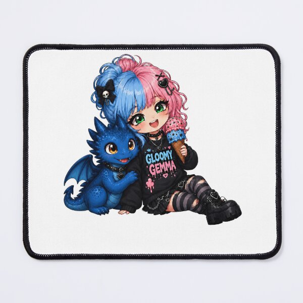 Item preview, Gloomy Gemma & Blue Dragon Ice Cream Break Sticker designed and sold by ArtisticDesignsbyLinda.