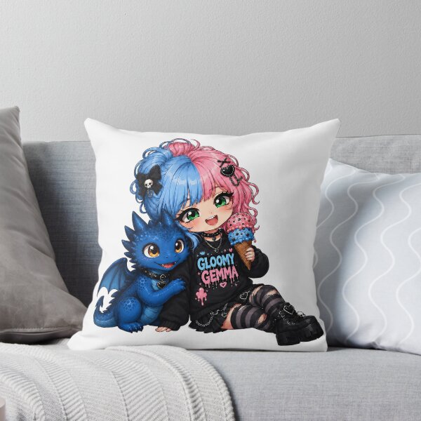 Item preview, Gloomy Gemma & Blue Dragon Ice Cream Break Sticker designed and sold by ArtisticDesignsbyLinda.