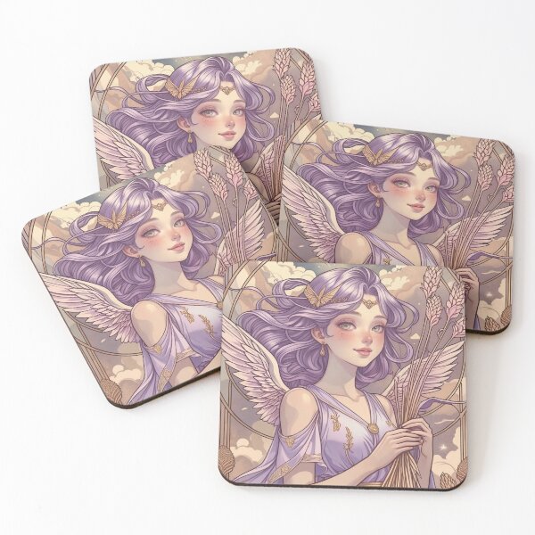 Item preview, Virgo Zodiac Goddess Art Print – Celestial Anime Horoscope Wall Decor designed and sold by RSDigitalPrintDesign.