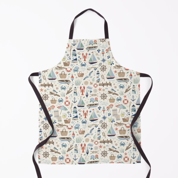 Item preview, Cape Cod Summer Geometric Nautical Print – Navy & Coral Red designed and sold by OpenDreamArts.