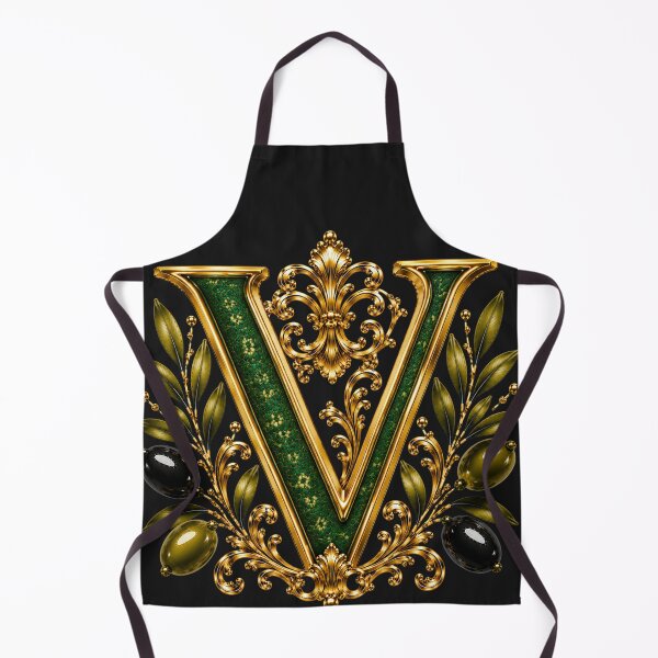 Artikelvorschau, Elegantes Monogramm des Buchstabens V mit Olivenzweigen und goldenem botanischem Design | Luxuriöser grüner floraler Initiale entworfen und verkauft von MoodLay.