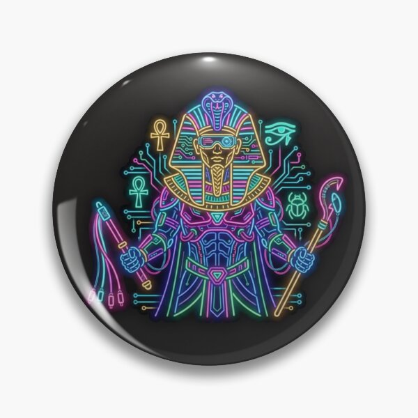 Item preview, Cyber Pharaoh Neon - Futuristic Ancient Egypt Art designed and sold by alalame.