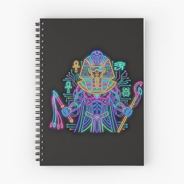 Item preview, Cyber Pharaoh Neon - Futuristic Ancient Egypt Art designed and sold by alalame.