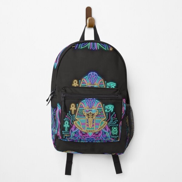 Item preview, Cyber Pharaoh Neon - Futuristic Ancient Egypt Art designed and sold by alalame.