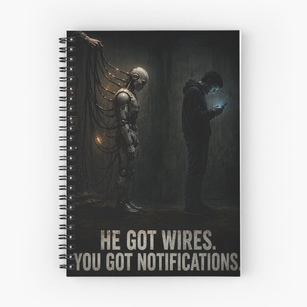 Item preview, He Got Wires, You Got Notifications (Noir) designed and sold by Beyond The Flag Art.