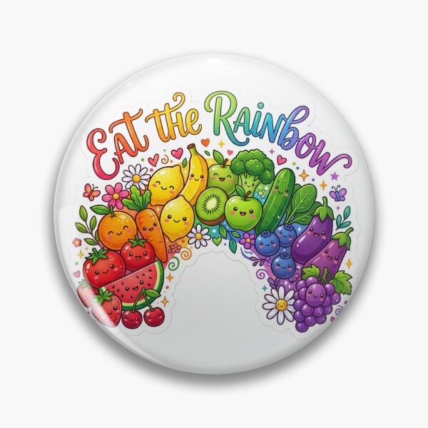 Item preview, Eat the Rainbow Kawaii Fruits and Vegetables Sticker | Cute Healthy Food Rainbow | Vegan Vegetarian Cartoon Design designed and sold by Bhaskar Digital Art.