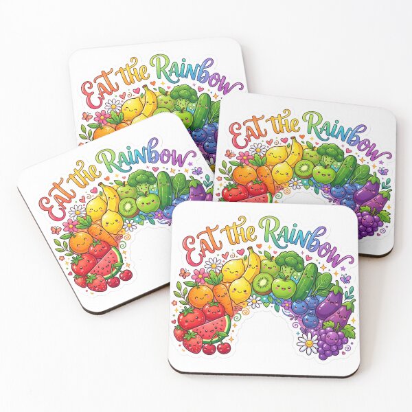 Item preview, Eat the Rainbow Kawaii Fruits and Vegetables Sticker | Cute Healthy Food Rainbow | Vegan Vegetarian Cartoon Design designed and sold by Bhaskar Digital Art.