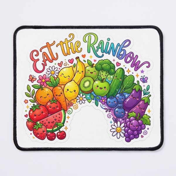 Item preview, Eat the Rainbow Kawaii Fruits and Vegetables Sticker | Cute Healthy Food Rainbow | Vegan Vegetarian Cartoon Design designed and sold by Bhaskar Digital Art.
