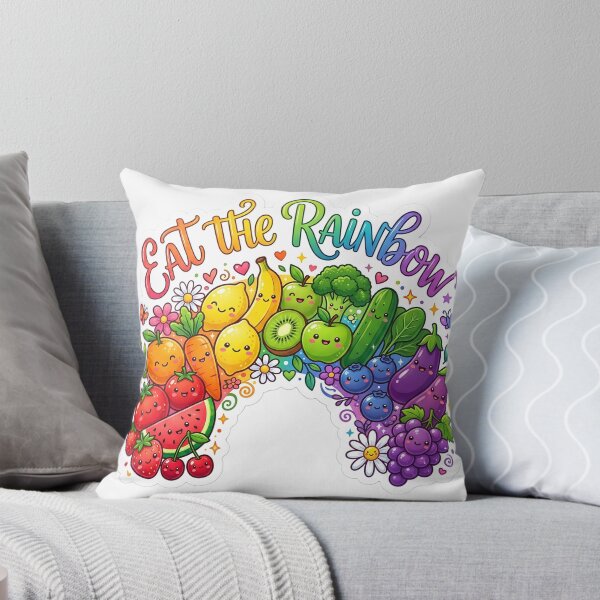 Item preview, Eat the Rainbow Kawaii Fruits and Vegetables Sticker | Cute Healthy Food Rainbow | Vegan Vegetarian Cartoon Design designed and sold by Bhaskar Digital Art.