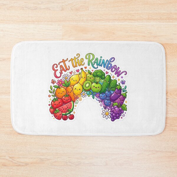 Item preview, Eat the Rainbow Kawaii Fruits and Vegetables Sticker | Cute Healthy Food Rainbow | Vegan Vegetarian Cartoon Design designed and sold by Bhaskar Digital Art.