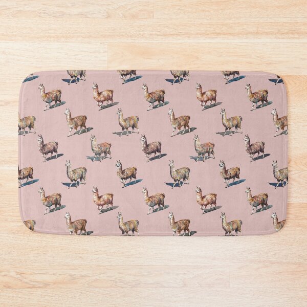 Item preview, Watercolor Llamas over Dusty Rose designed and sold by Lidra Zehcnas.