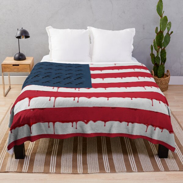 Item preview, USA flag with stars actually made of small ak47 silhouettes, and the red stripoes are dripping blood designed and sold by 123ks.