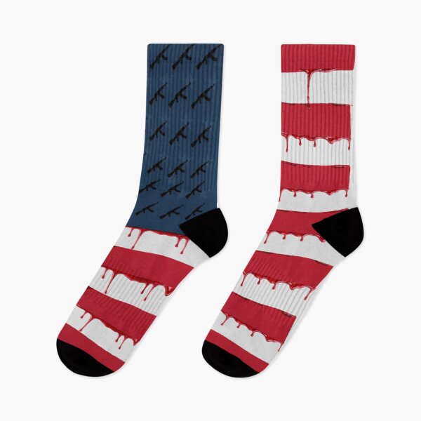 Item preview, USA flag with stars actually made of small ak47 silhouettes, and the red stripoes are dripping blood designed and sold by 123ks.