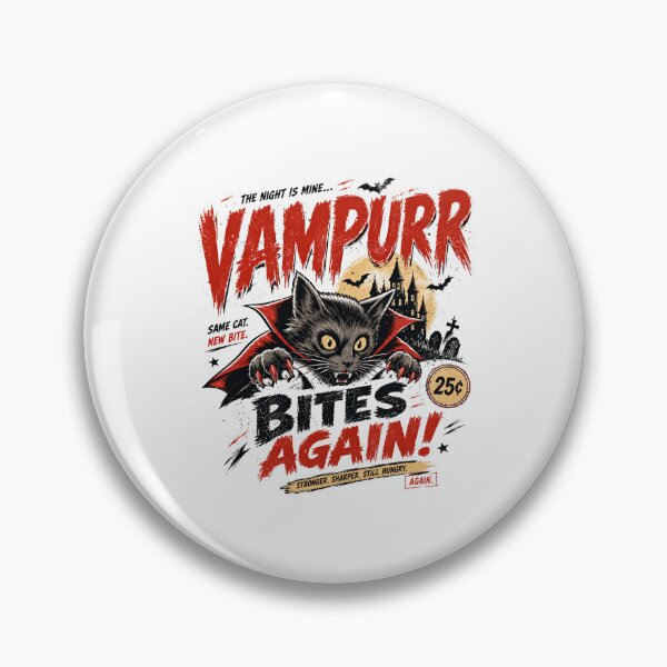 Item preview, The Night Is Mine Vampurr Bites Again Cat Lover Halloween Vampire Feline Undead designed and sold by HumansStuck12.
