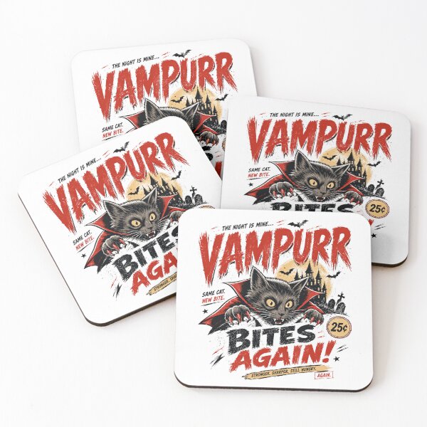 Item preview, The Night Is Mine Vampurr Bites Again Cat Lover Halloween Vampire Feline Undead designed and sold by HumansStuck12.