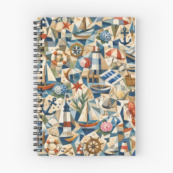 Item preview, Cubist New England Coastal Pattern | Seamless Nautical Summer Repeat designed and sold by OpenDreamArts.