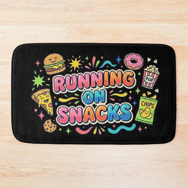 Item preview, Running On Snacks | Funny Food Lover Retro Typography T-Shirt with Cute Snack Doodles designed and sold by Faisal  Shah.
