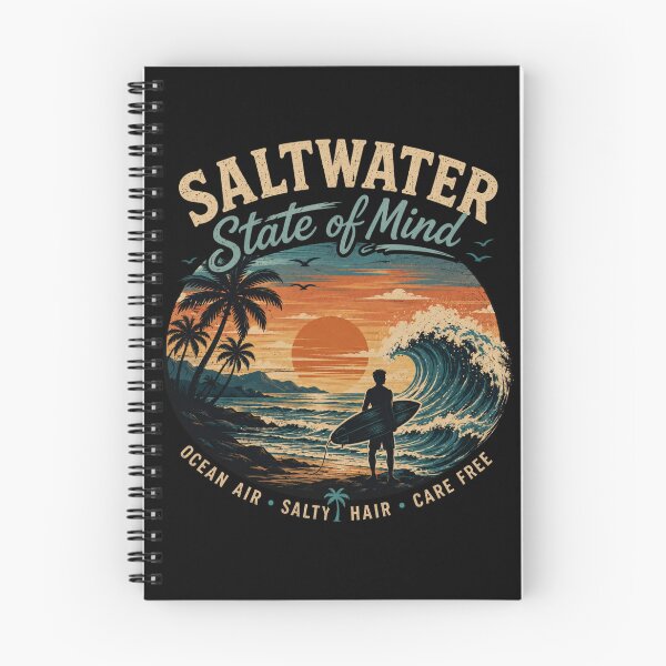 Item preview, Saltwater State of Mind Vintage Surf Design – Beach Waves Ocean Aesthetic T-Shirt designed and sold by Artimax-Studio.