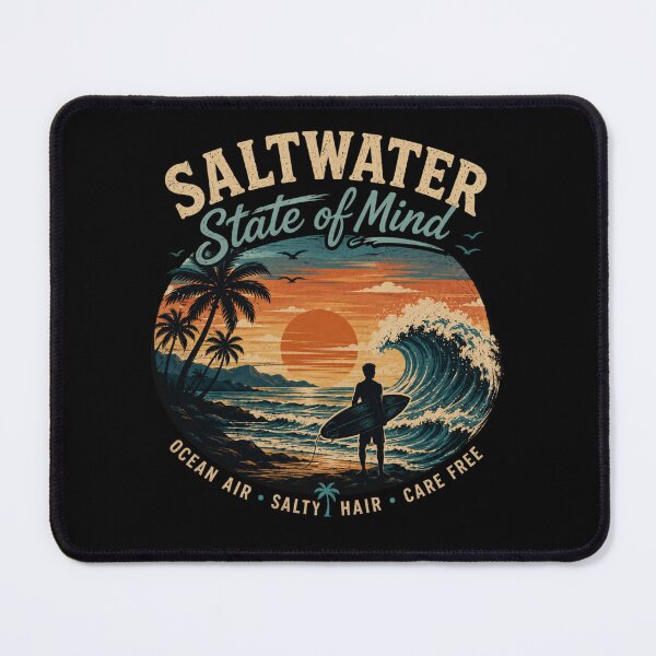 Item preview, Saltwater State of Mind Vintage Surf Design – Beach Waves Ocean Aesthetic T-Shirt designed and sold by Artimax-Studio.