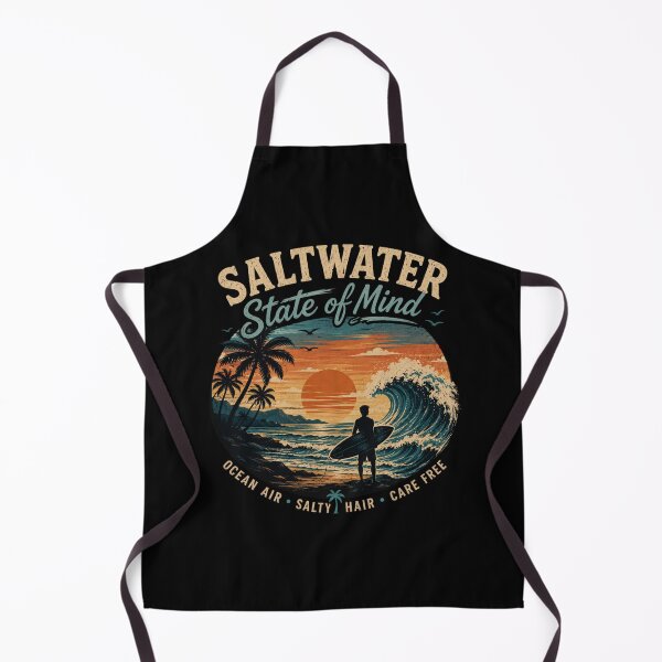 Item preview, Saltwater State of Mind Vintage Surf Design – Beach Waves Ocean Aesthetic T-Shirt designed and sold by Artimax-Studio.