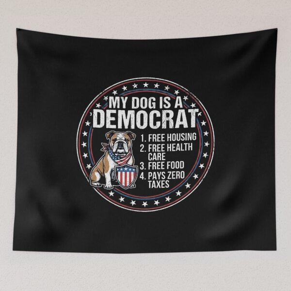 Item preview, My Dog Is A Democrat Funny Bulldog Political designed and sold by SiarheiYur.