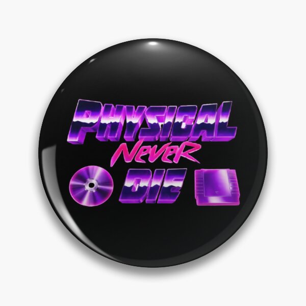 Item preview, PHYSICAL NEVER DIE - Retro Gaming Logo Neon Chrome Purple | CD & Cartridge designed and sold by Wawan35200.
