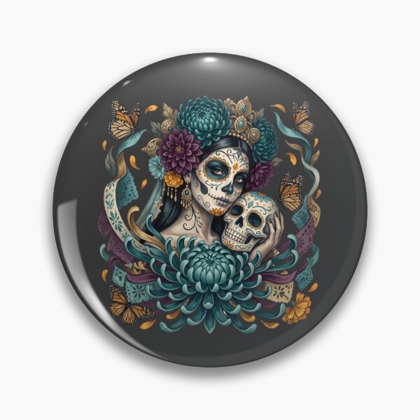 Item preview, Día de los Muertos La Catrina Floral Embrace designed and sold by MythicCotton.