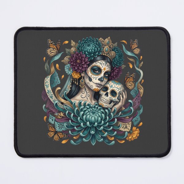 Item preview, Día de los Muertos La Catrina Floral Embrace designed and sold by MythicCotton.