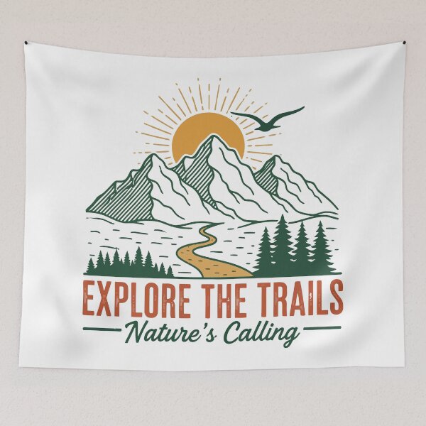 Item preview, Explore the Trails Natures Calling Vintage Mountain Sunset designed and sold by Amir Faysal.