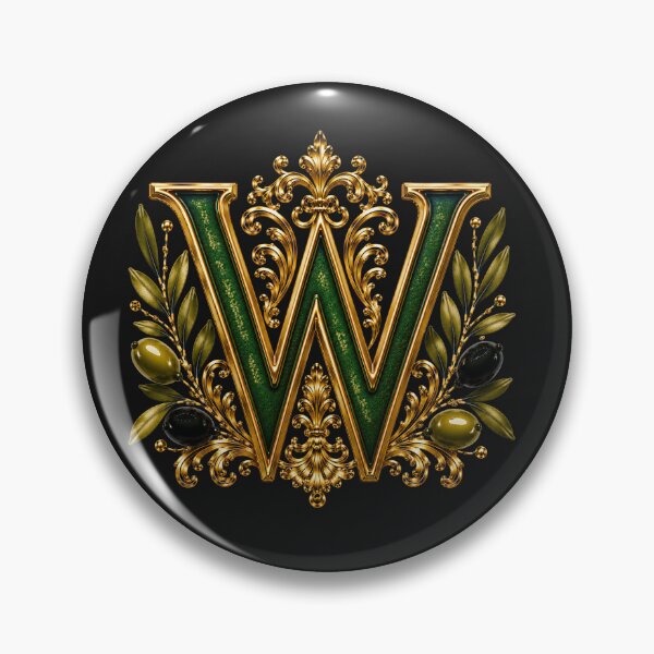 Item preview, Elegant Letter W Monogram with Olive Branches & Gold Botanical Design | Luxury Green Floral Initial designed and sold by MoodLay.