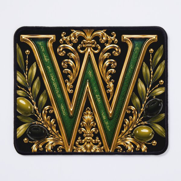 Item preview, Elegant Letter W Monogram with Olive Branches & Gold Botanical Design | Luxury Green Floral Initial designed and sold by MoodLay.