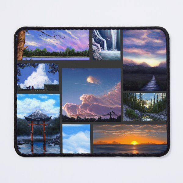 Item preview, Aesthetic landscape paintings collage 9 artworks designed and sold by Witseart.