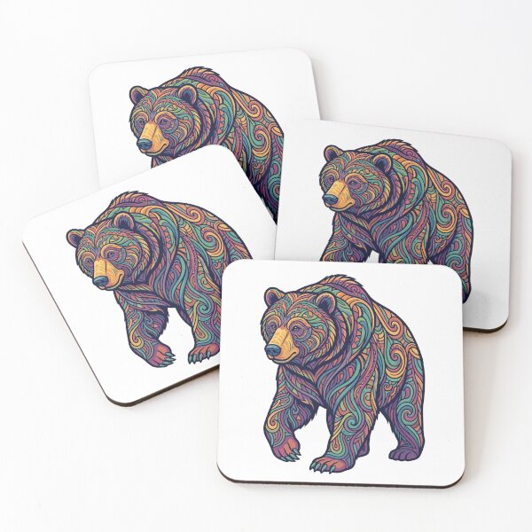 Item preview, Psychedelic Grizzly Bear Mandala Art  designed and sold by Skyrocketz.