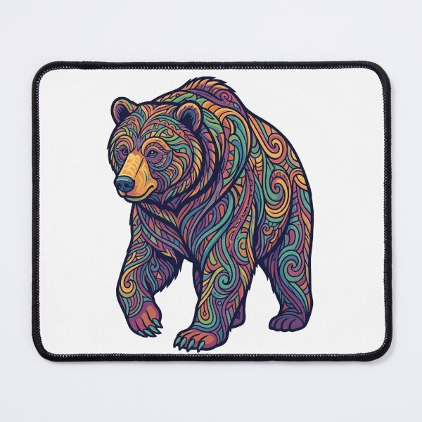 Item preview, Psychedelic Grizzly Bear Mandala Art  designed and sold by Skyrocketz.