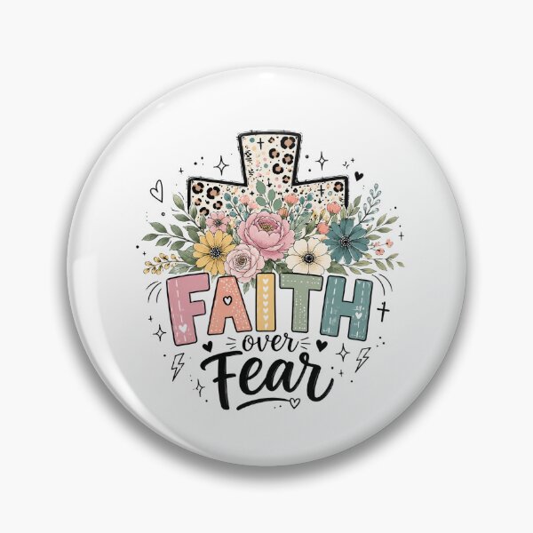 Item preview, Faith Over Fear, Floral Cross designed and sold by graphic-genie.