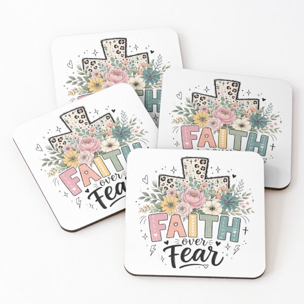 Item preview, Faith Over Fear, Floral Cross designed and sold by graphic-genie.