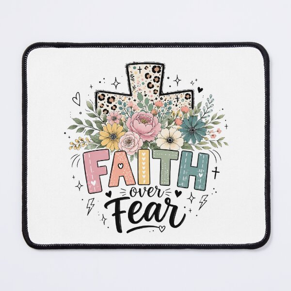 Item preview, Faith Over Fear, Floral Cross designed and sold by graphic-genie.